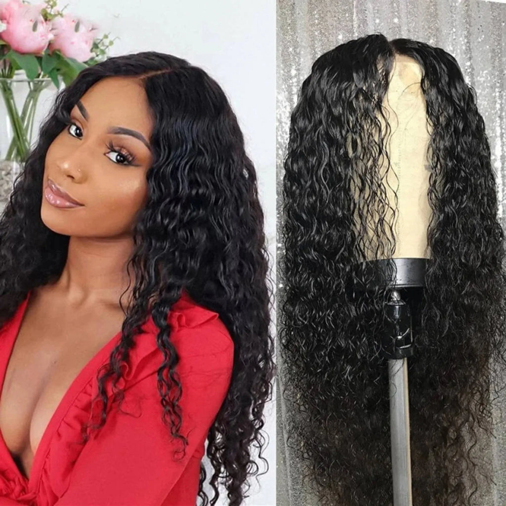 Deep Wave Synthetic Wig – Natural Black Curly U-Part Wig