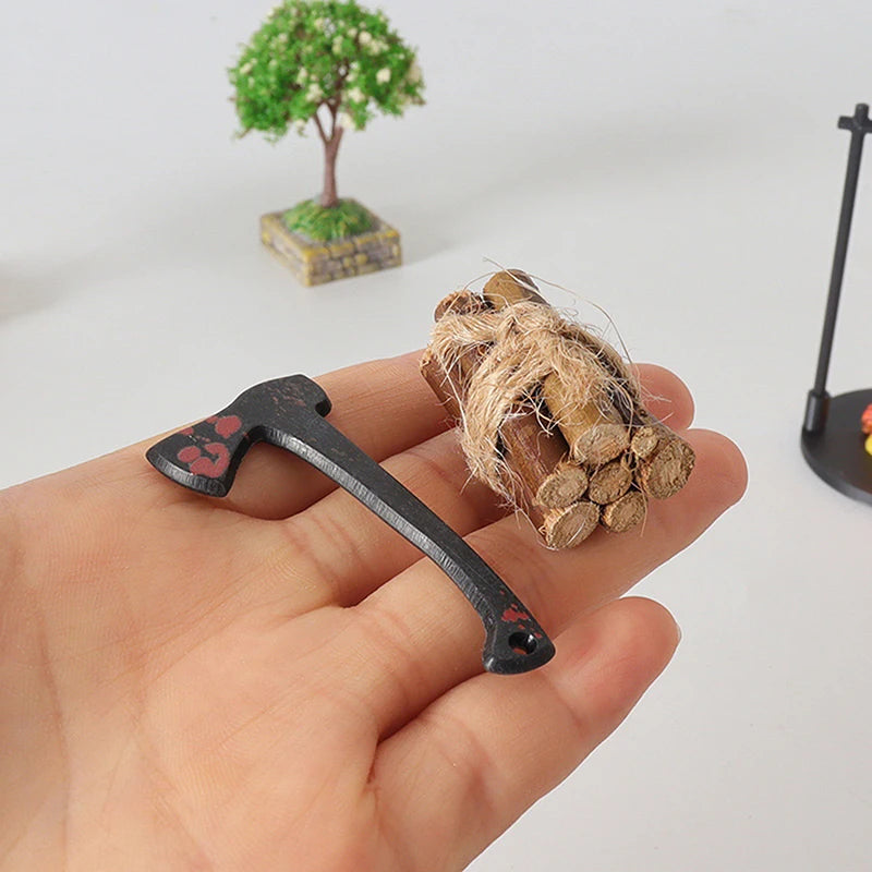 Fantasy Miniature Campfire & Teapot Resin Sculpture Decor