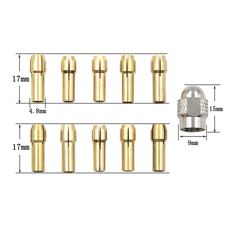 Mini Drill Chuck Collet Set 0.3–3.4mm for Rotary Tools