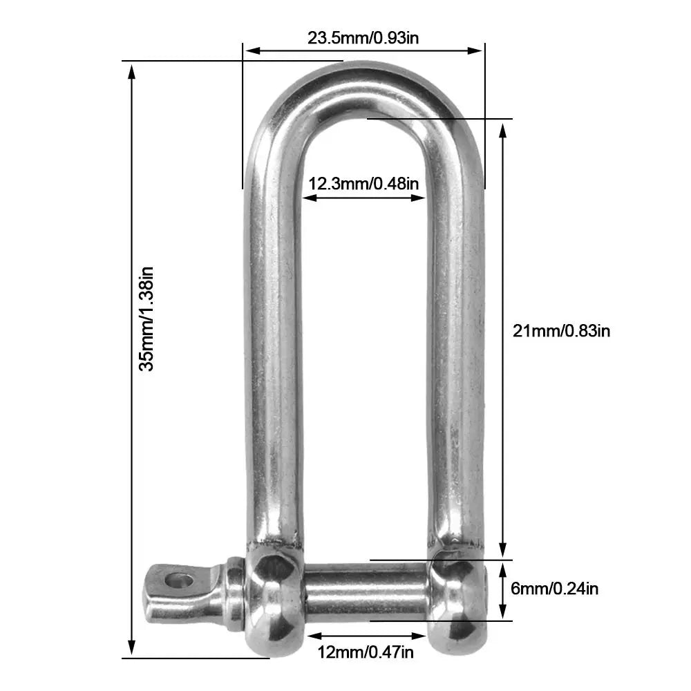 10-Pack Marine Grade 304 SS Screw Pin D Shackles – Wire Rope