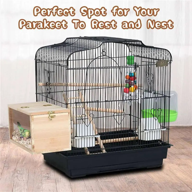 Transparent Wood Parakeet Nesting Box 2-Pack – Cage Bird House