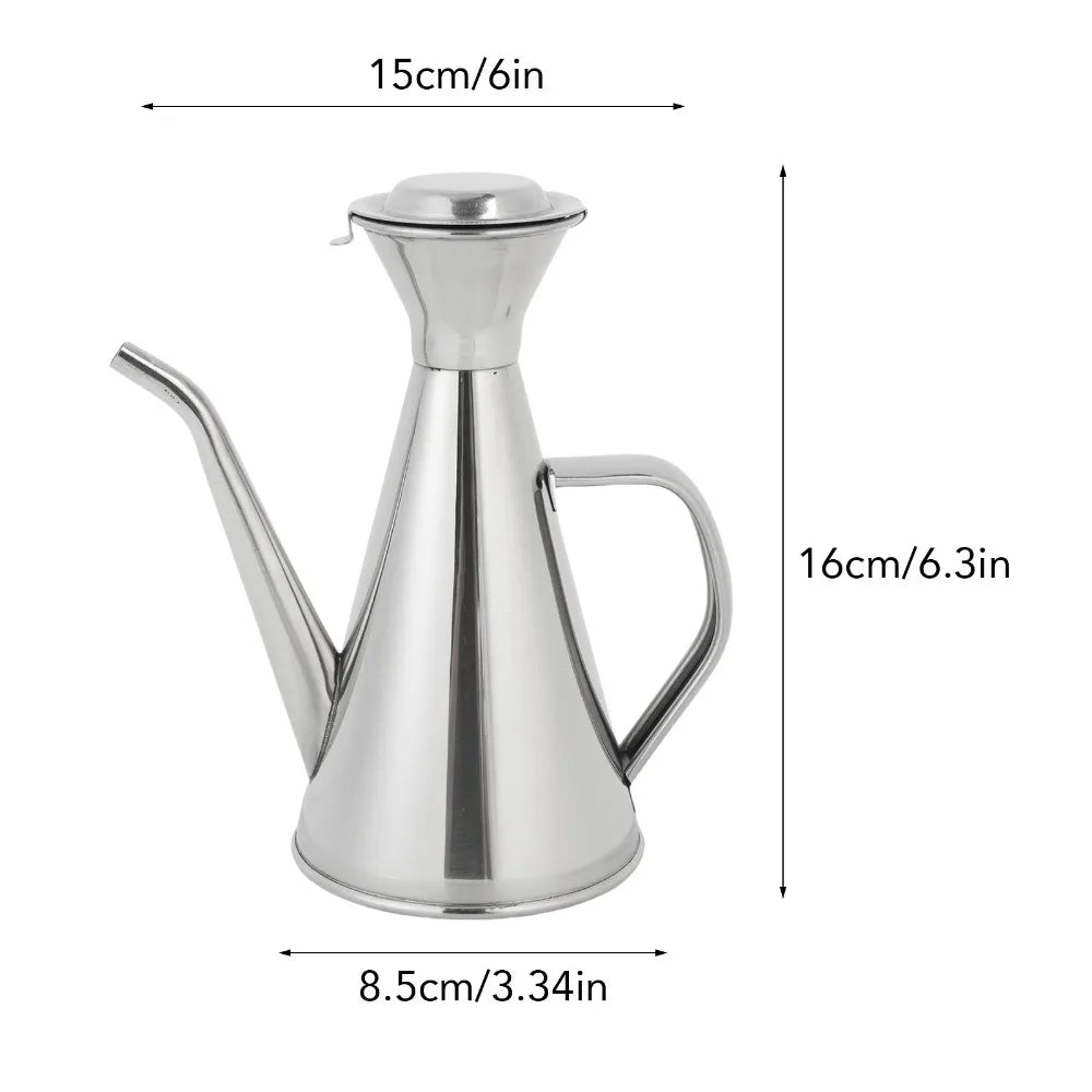304 Stainless Steel Oil Dispenser Bottle 250ml/500ml Long Spout