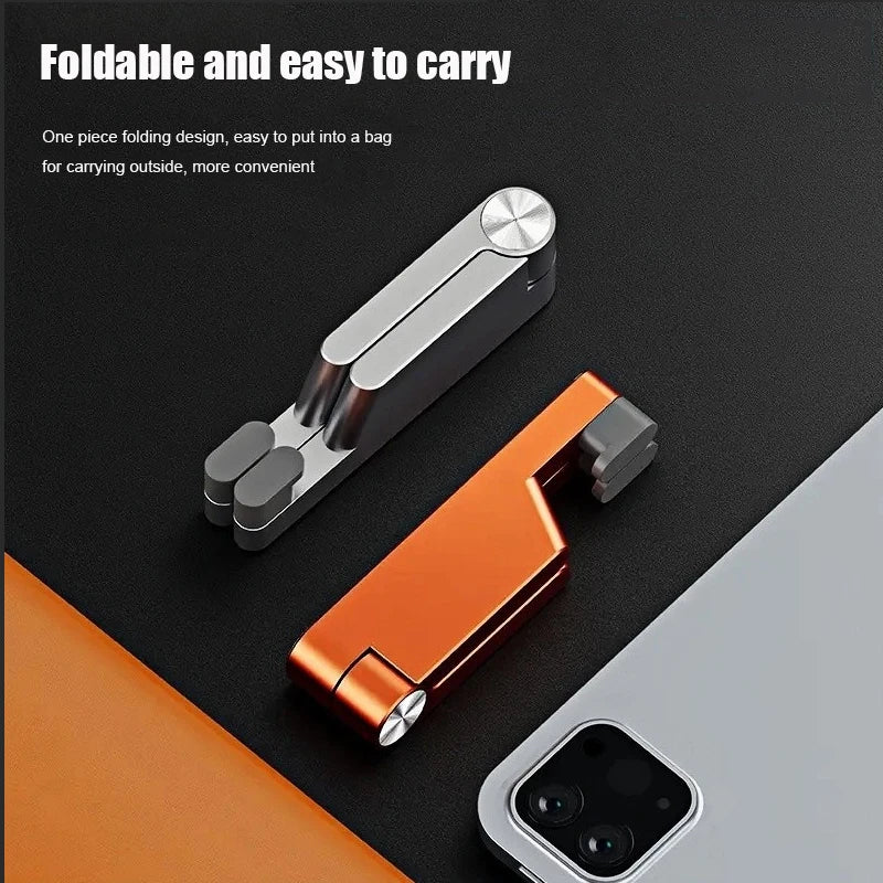 Foldable Aluminum Alloy Phone & Tablet Stand – Mini Desk Holder