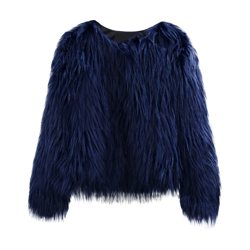 Girls Faux-Fur Winter Coat Korean Style Thick Jacket Ages 2–10