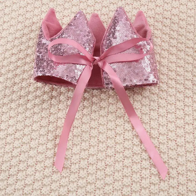 Glitter Crown Headband & Fairy Wand Set for Baby Girls
