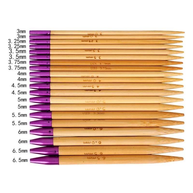 Interchangeable Circular Knitting Needle Set – Bamboo & Metal