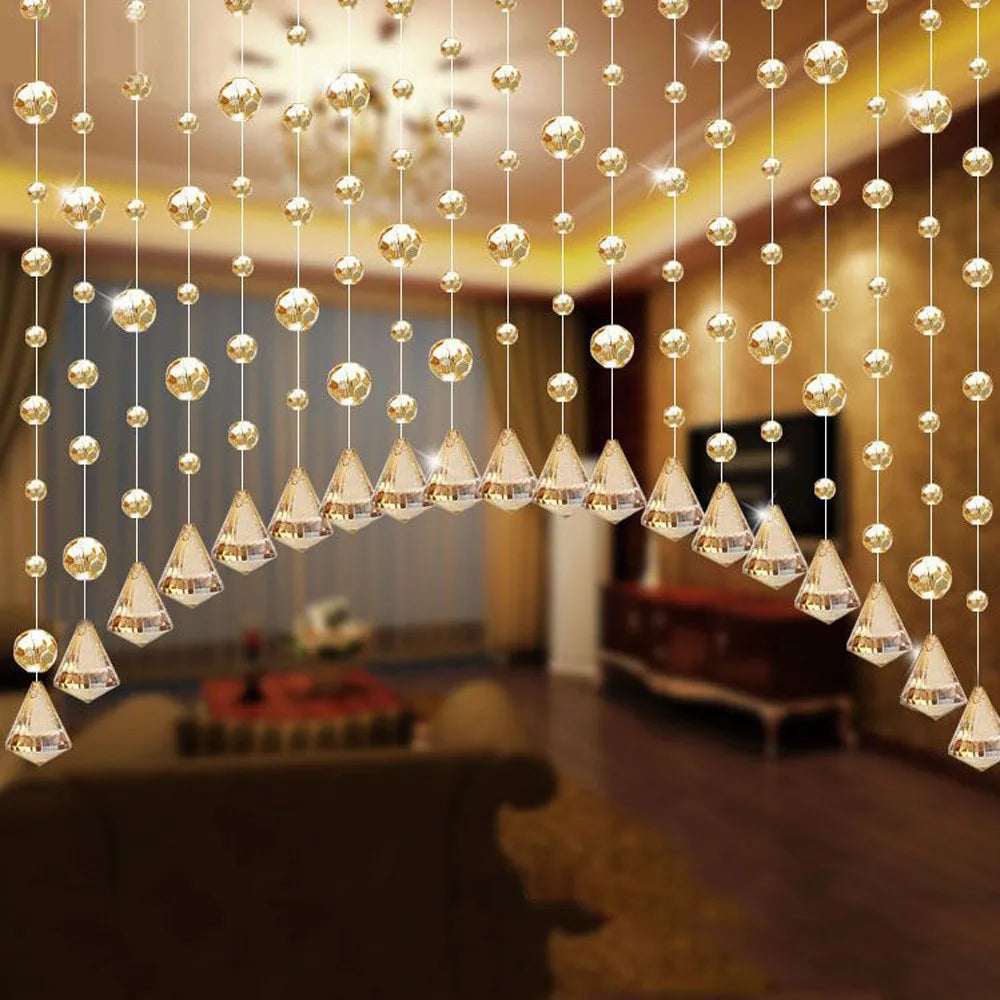 Luxury Crystal Bead String Door Curtain Room Divider 1M