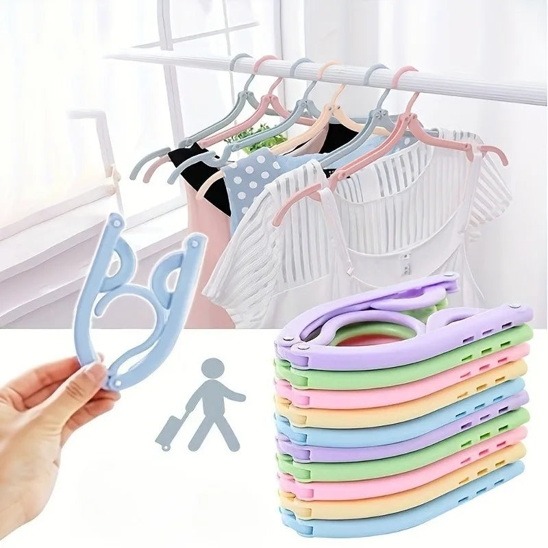 2-Pack Folding Travel Hangers – Portable Anti-Slip Plastic