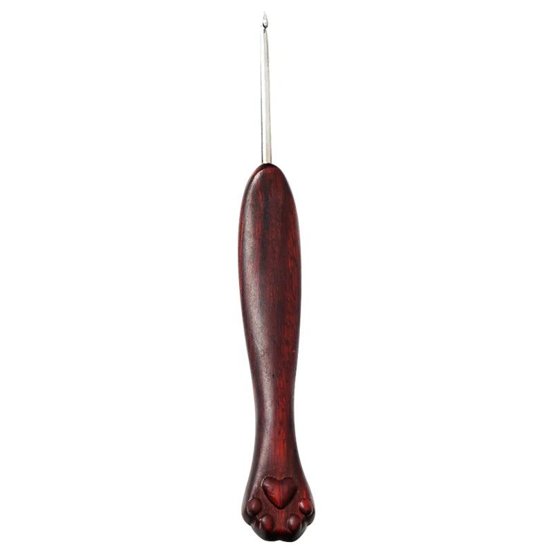 Purple Sandalwood Cat Paw Crochet Hook Set | Wooden 2.5–4mm