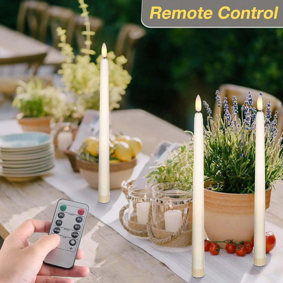 Flameless LED Taper Candles with Remote & Timer | Set of 6–24