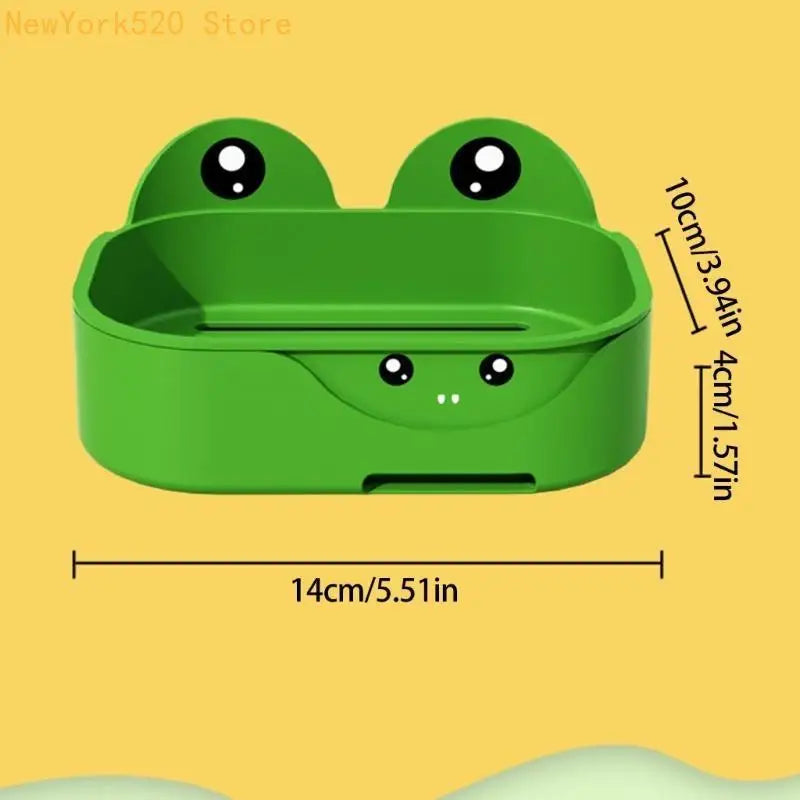 Frog Wall Mount Soap Dish Draining Tray 2-Pack | PP Plastic