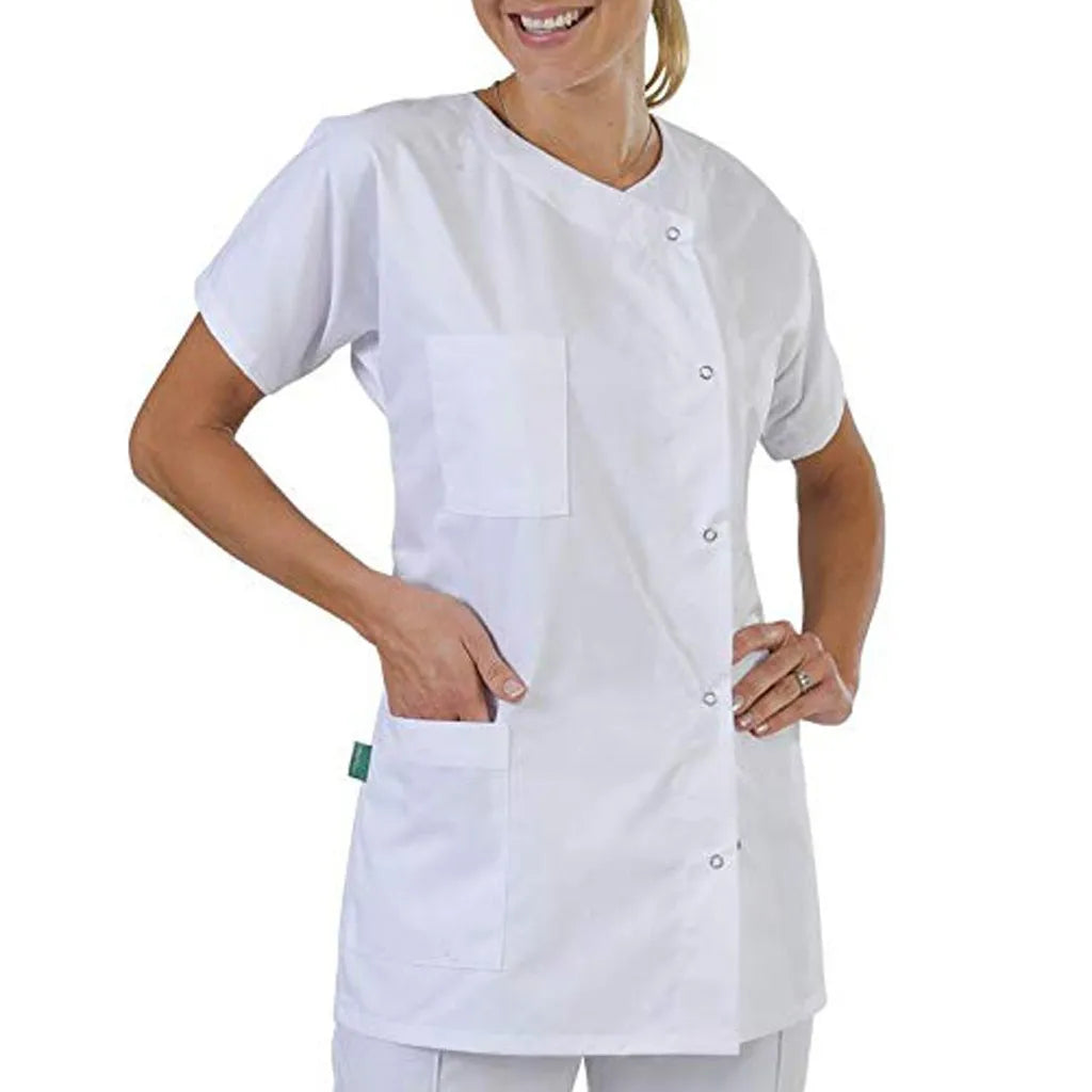Women's Nurse Scrub Top – Multi-Pocket Medical Uniform