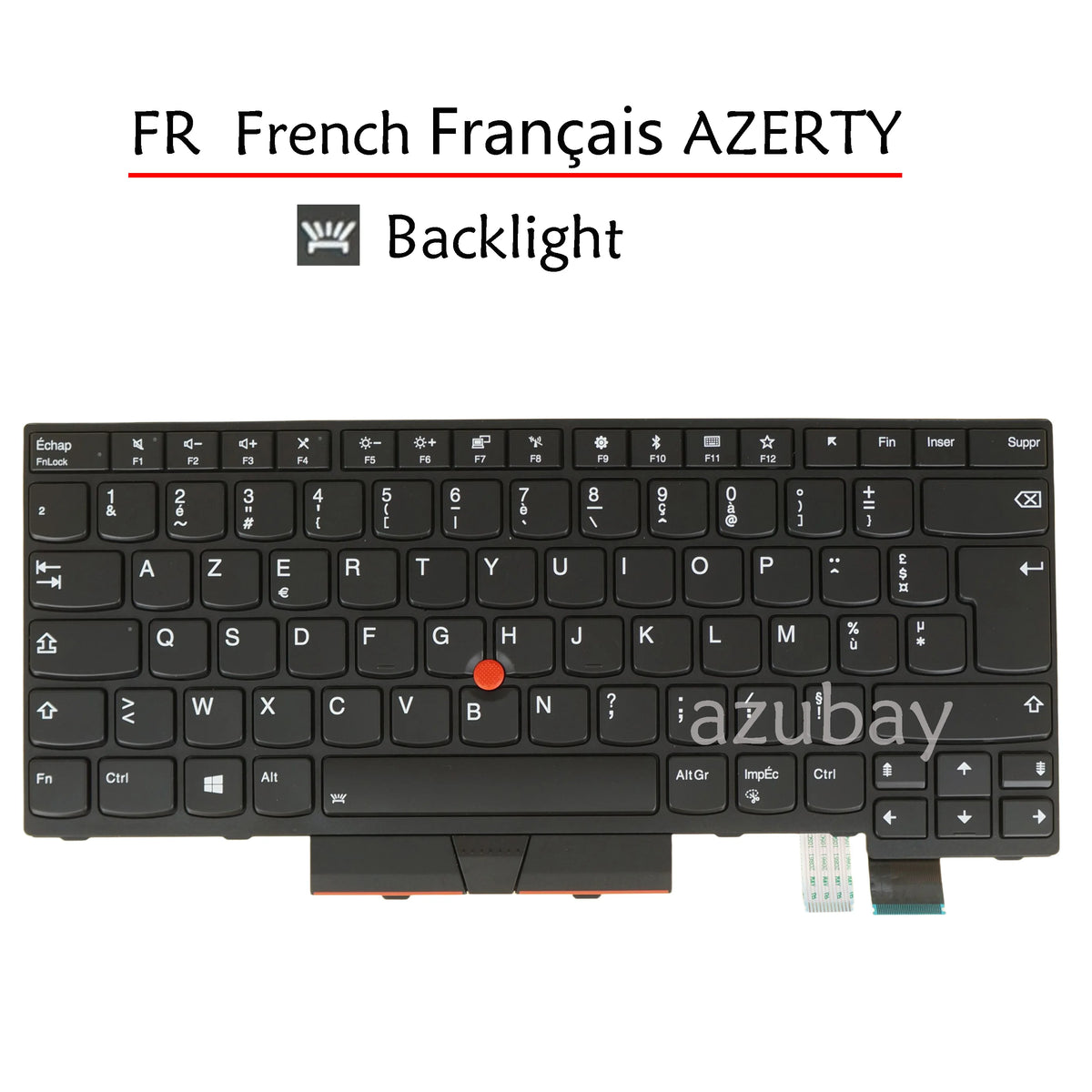 AZUBAY Backlit Keyboard Lenovo ThinkPad T470 T480 A475 A485 EU