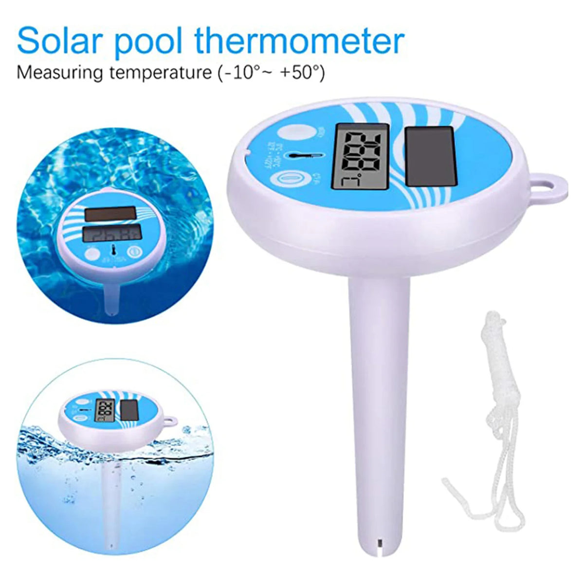 Solar Floating Pool Thermometer – Waterproof LCD Display