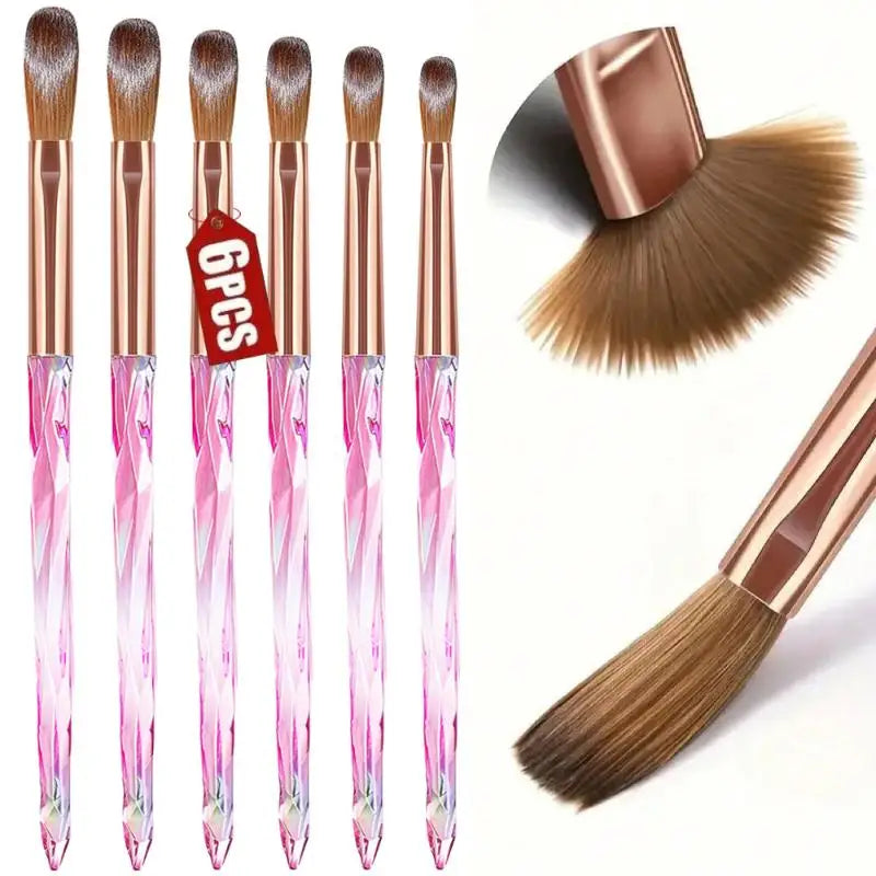 6-Piece Acrylic Nail Brush Set – 3D Carving & Extensions