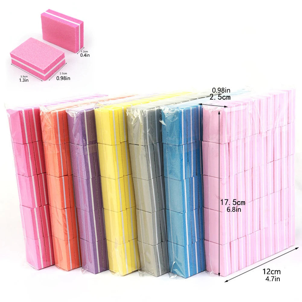 50-Pack Double Sided Nail Buffer Sponge Blocks – Manicure Kit