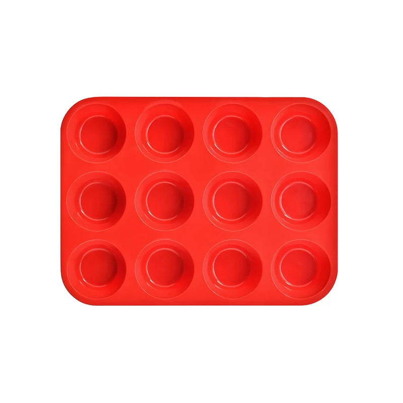 Silicone Baking Mold 12/24 Holes – Cupcake & Muffin Pan