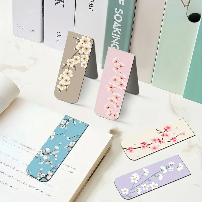 5-Pack Flower Magnetic Bookmarks – Strong Page Clips for Books