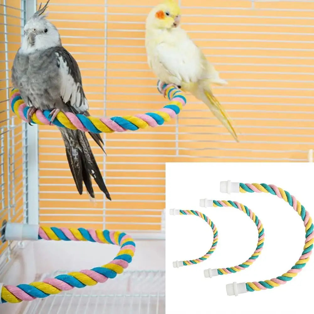 Cotton Climbing Rope Bird Toy – Parrot Swing & Cage Perch