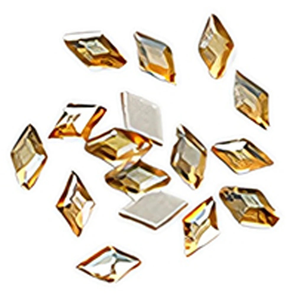 100pcs Champagne Gold Nail Rhinestones – Irregular Crystal Gems Set