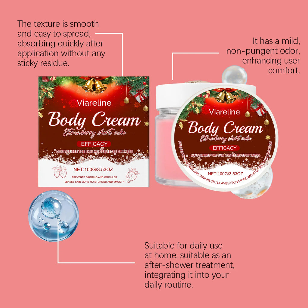 Strawberry Scented Body Cream – 24-Hour Deep Moisturizer