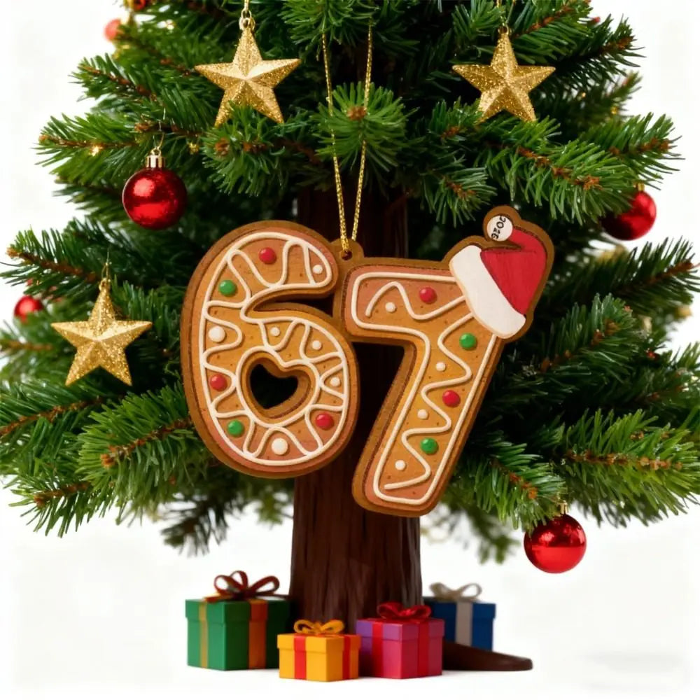 Funny Santa Six Seven Meme Acrylic Christmas Tree Ornament