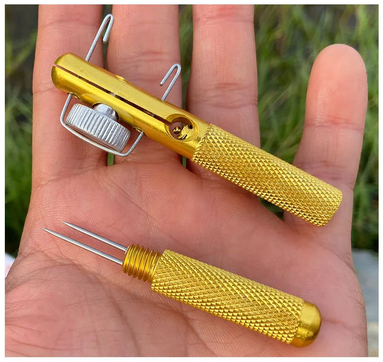 Full Metal Fishing Hook Knotting Tool & Loop Tying Device