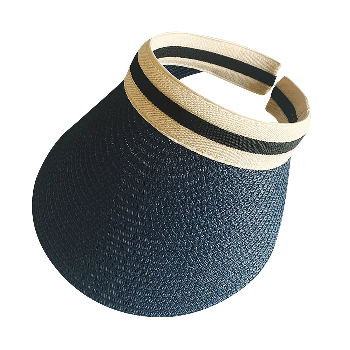 Women's Foldable Wide Brim Straw Sun Visor Hat – Beach & Cycling