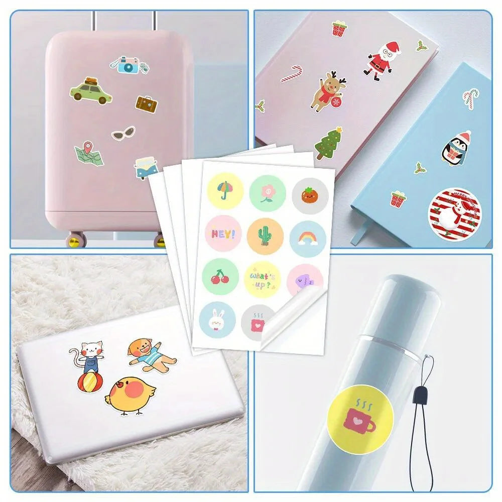 50-Pack A4 Clear PET Printable Self-Adhesive Sticker Sheets