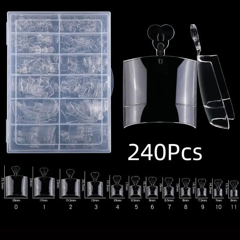 120/240pcs Fake Toe Nail Tips Transparent Square Press On Toenails