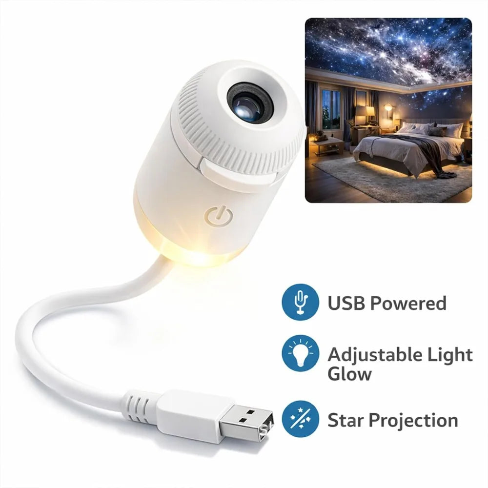 VIBE Galaxy Star Projector 360° Rotation Adjustable Brightness