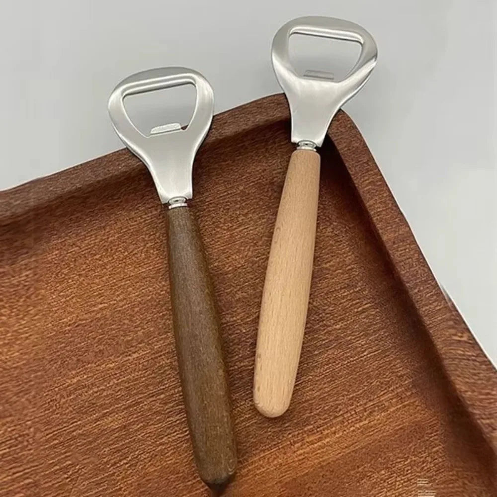 Wooden Handle Stainless Steel Beer Bottle Opener – Bar Tool
