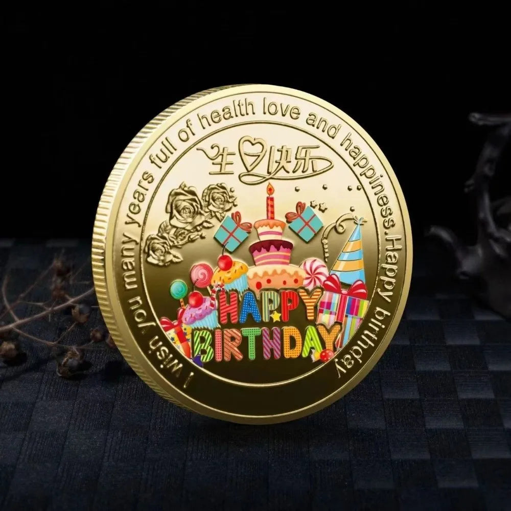 Happy Birthday Commemorative Coin – Color Lucky Souvenir Gift