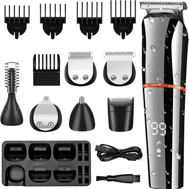 Kemei 11-in-1 Men's Electric Hair & Beard Grooming Trimmer Kit