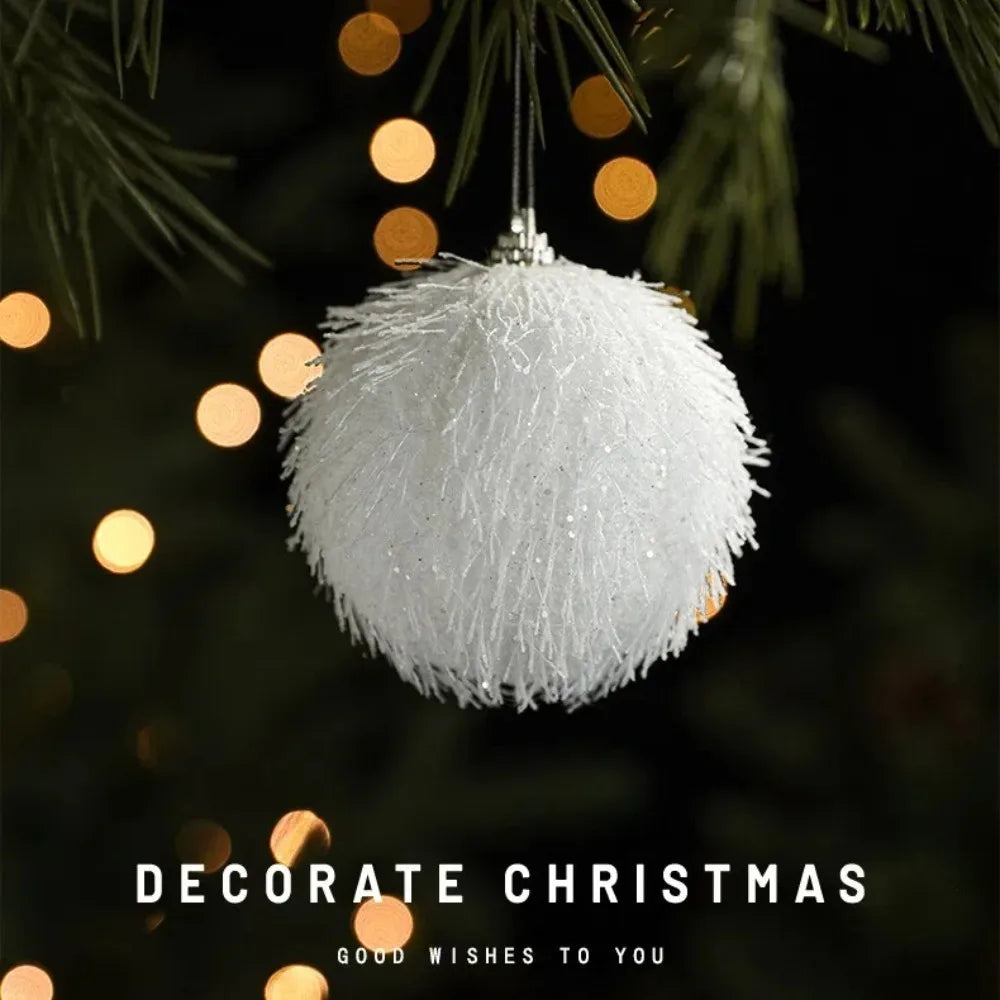 White Petal Foam Christmas Ball Ornament | Xmas Tree Décor