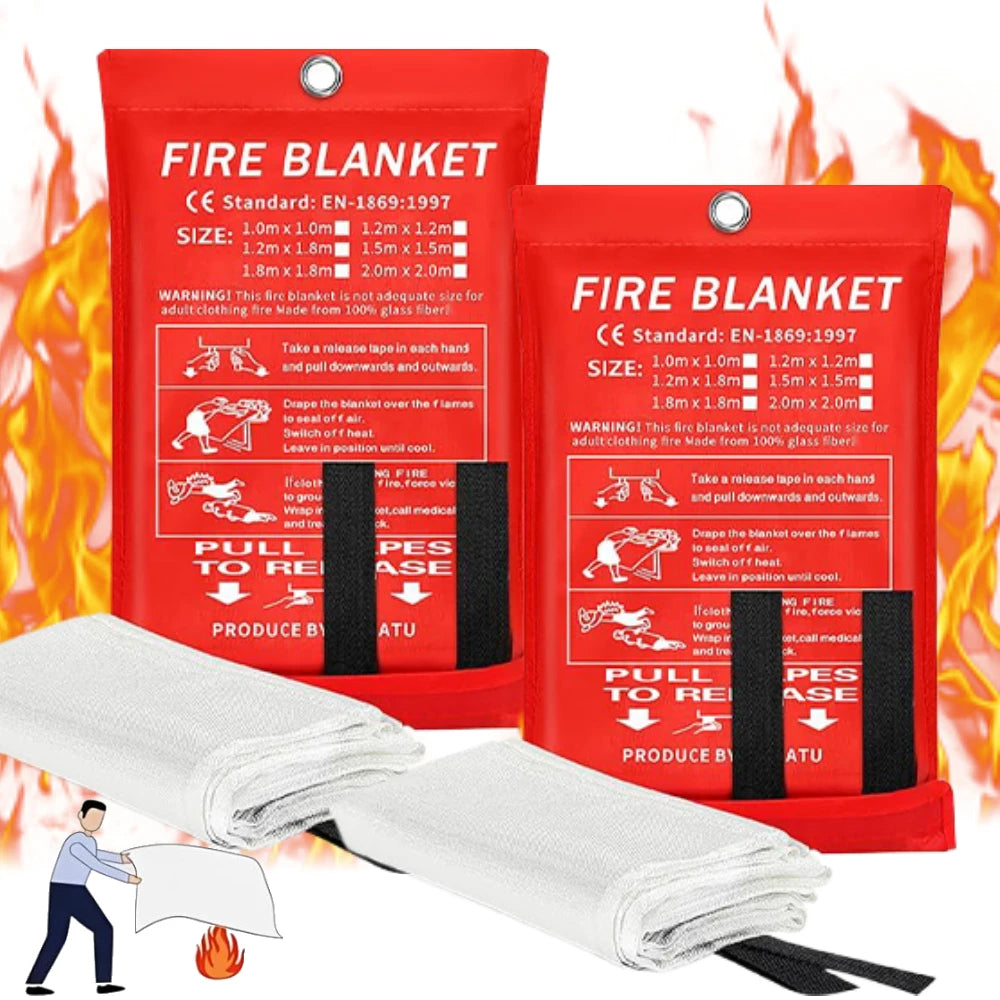 VIBE Emergency Fire Blanket 1M–2M | Kitchen & Home Safety