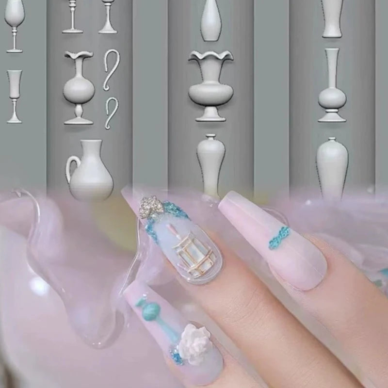 Mini Vase Silicone Nail Art Mold – Chinese Relief DIY Tool
