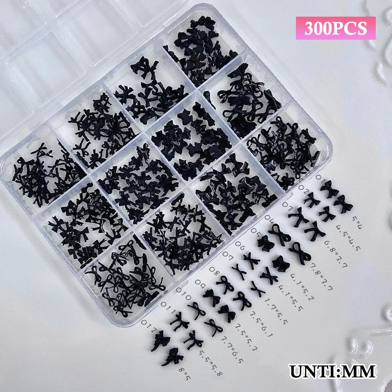 12-Grid Resin Bowknot Nail Art Charms DIY Manicure Gems Set
