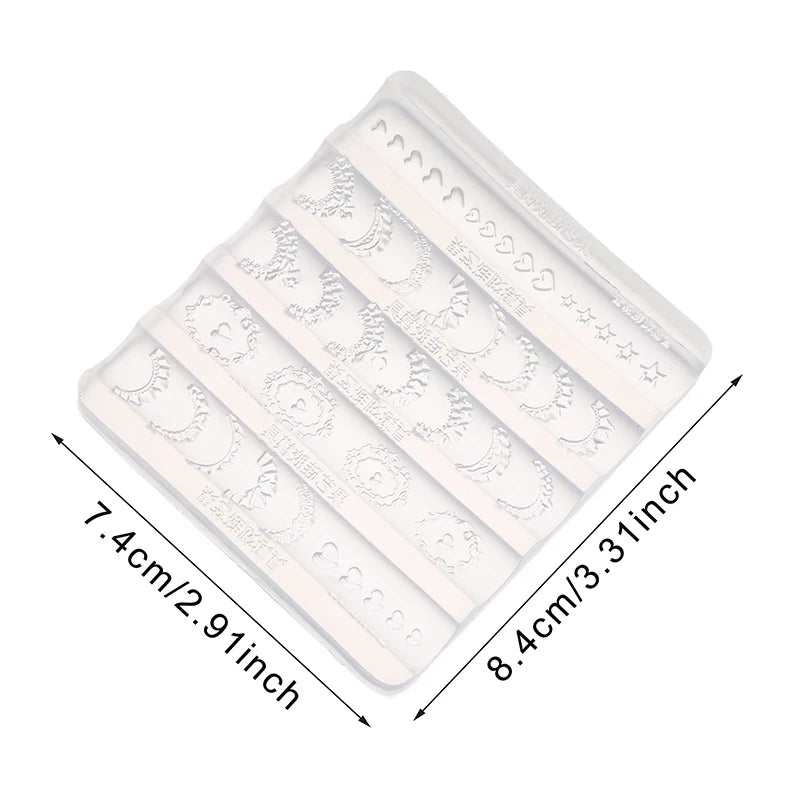 3D Lace Nail Art Silicone Mold – Star Heart French Skirt Stencil