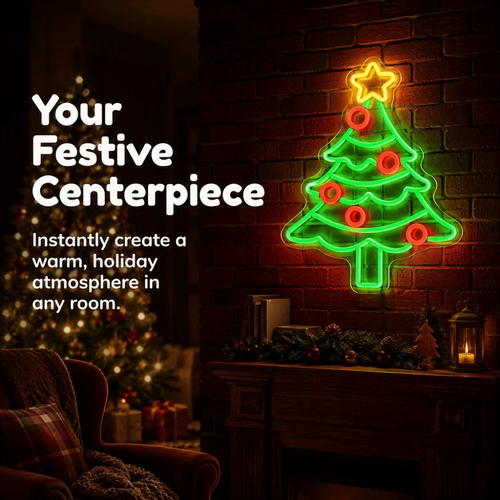 Multicolor Christmas LED Neon Sign USB Powered Wall Decor