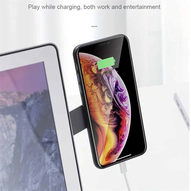 Magnetic Folding Phone Stand Laptop Side Mount Dual Screen