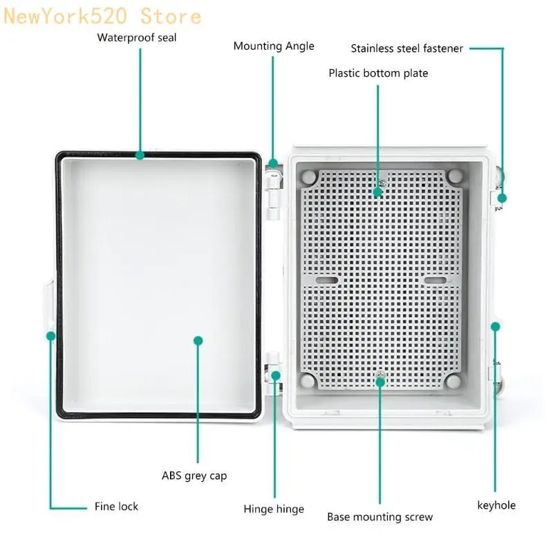 Weatherproof Outdoor Junction Box with Hinged Cover | ABS