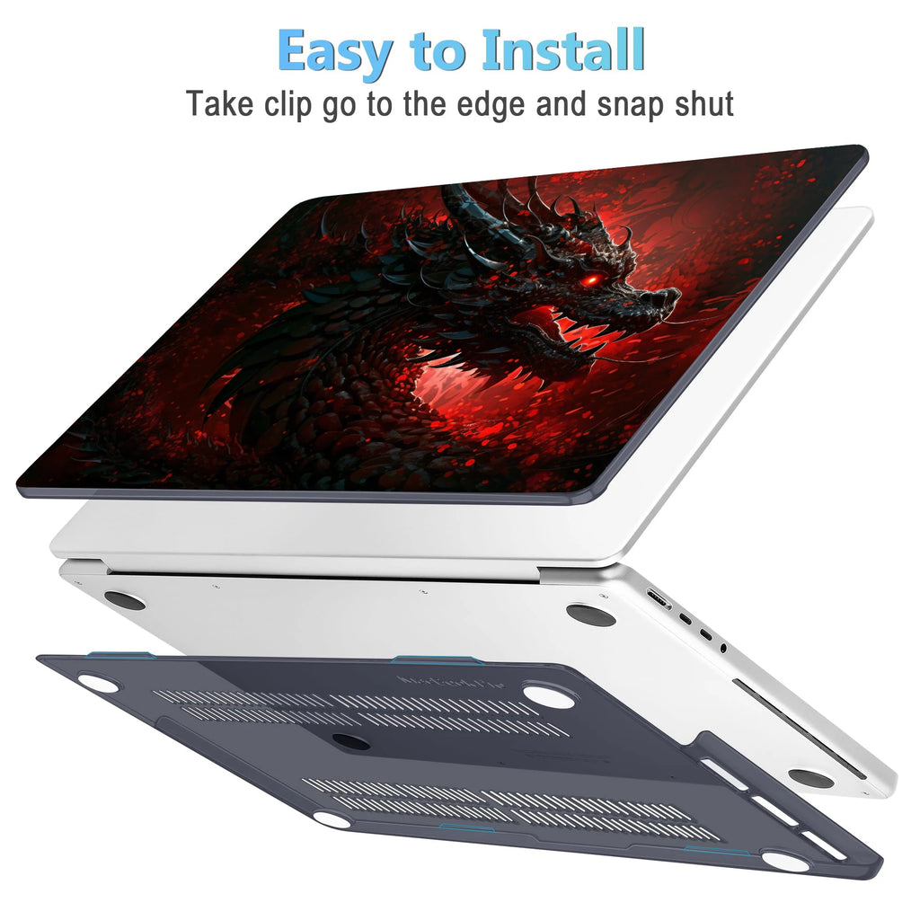 EGYAL Dragon Print Hard Shell MacBook Case – Air & Pro M1–M4