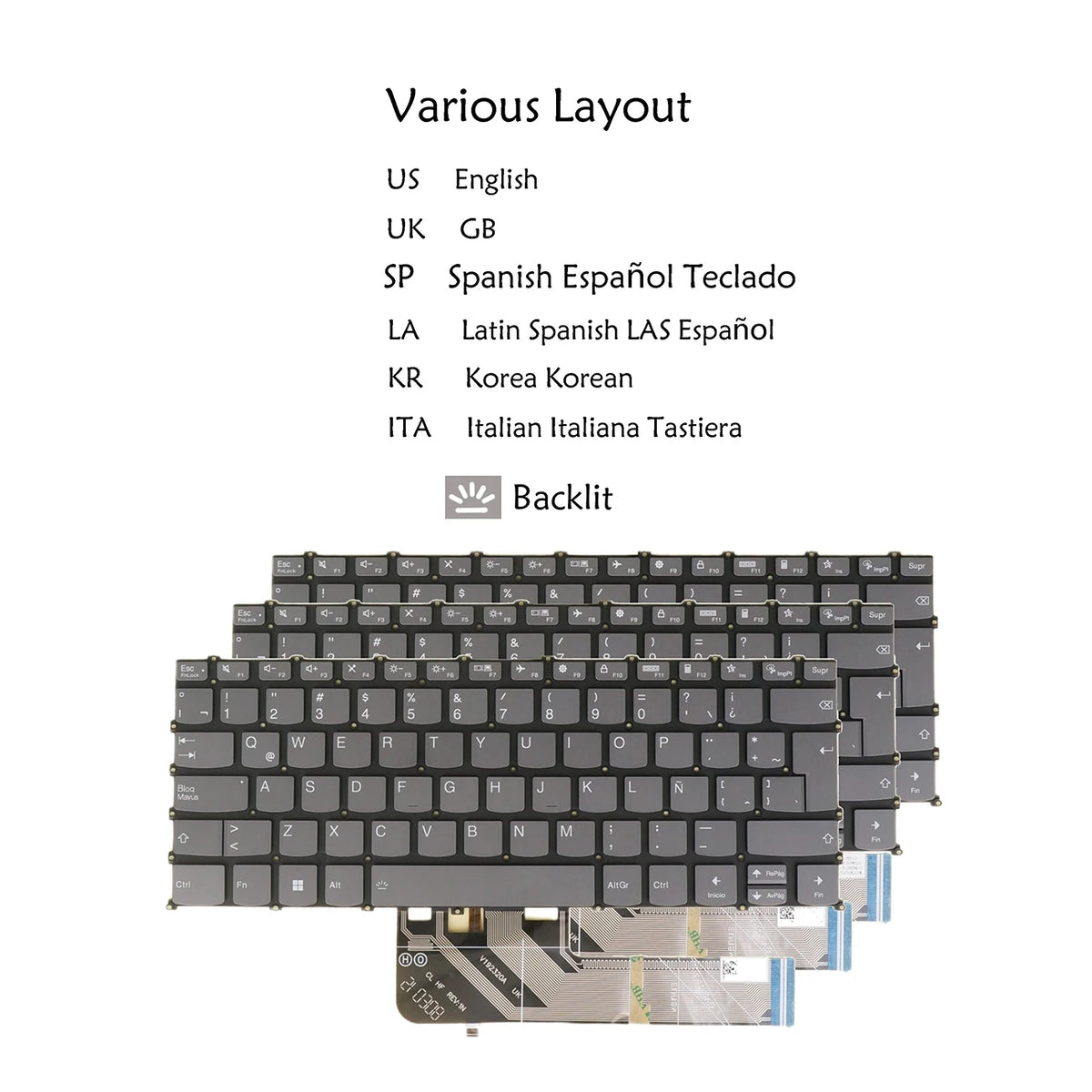 Backlit Keyboard for Lenovo IdeaPad Flex 5-14 – Multi-Layout
