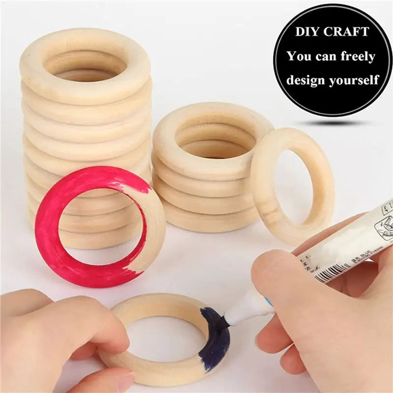 200PCS Natural Wood Rings 55mm – DIY Crafts & Jewelry Making