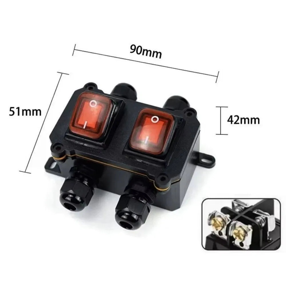 IP67 Waterproof Inline Power Switch 30A 110V–220V Heavy Duty