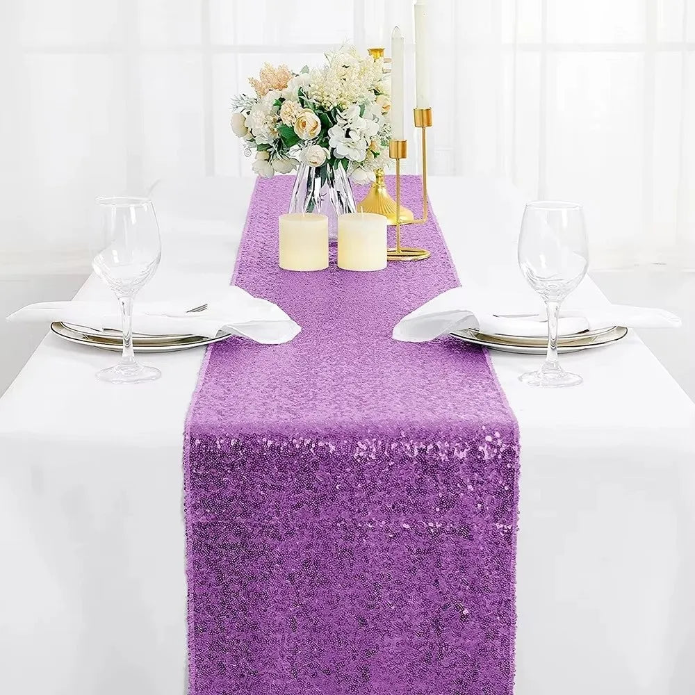 Sequin Table Runner 180x30cm Glitter Metallic Party Décor