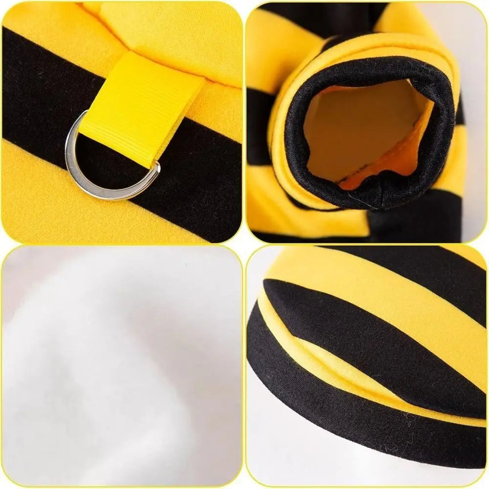 Pet Bee Costume Hoodie – Warm Stripes Cat & Dog Clothes