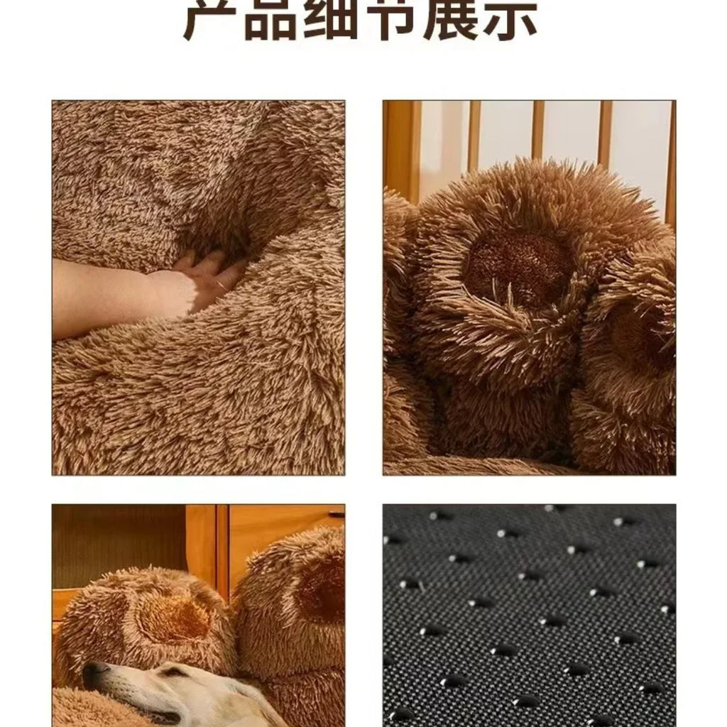 Plush Corduroy Dog Sofa Bed for Medium & Large Breeds