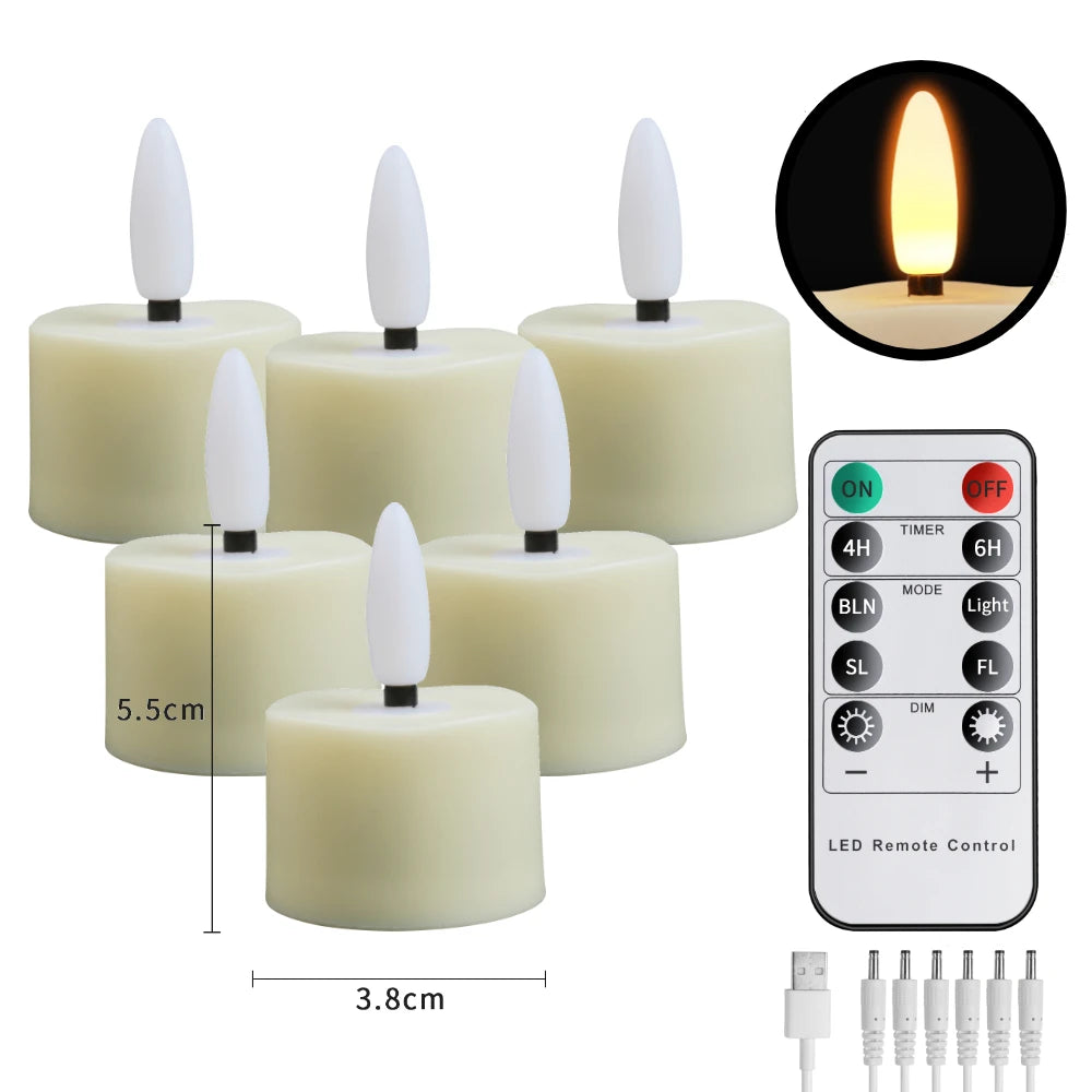 Flameless LED Taper Candles 6/12 Pack with Remote & Timer